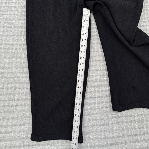 St John Knit Cropped Pants High Waist Career Casual Black Trousers Sz L Santana - Picture 6 of 11